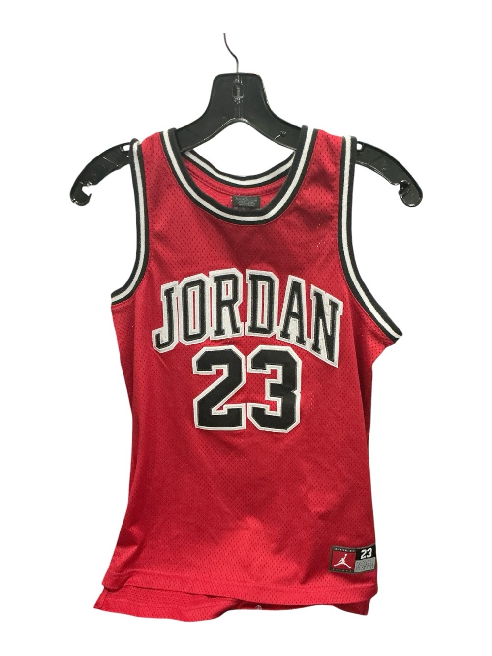 Jordan Red 23 Mesh Basketball Jersey with Black & White Trim
